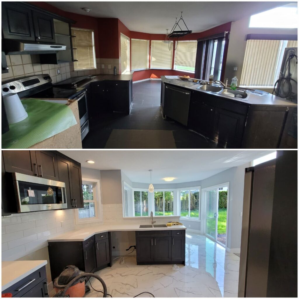 Before and after kitchen renovations