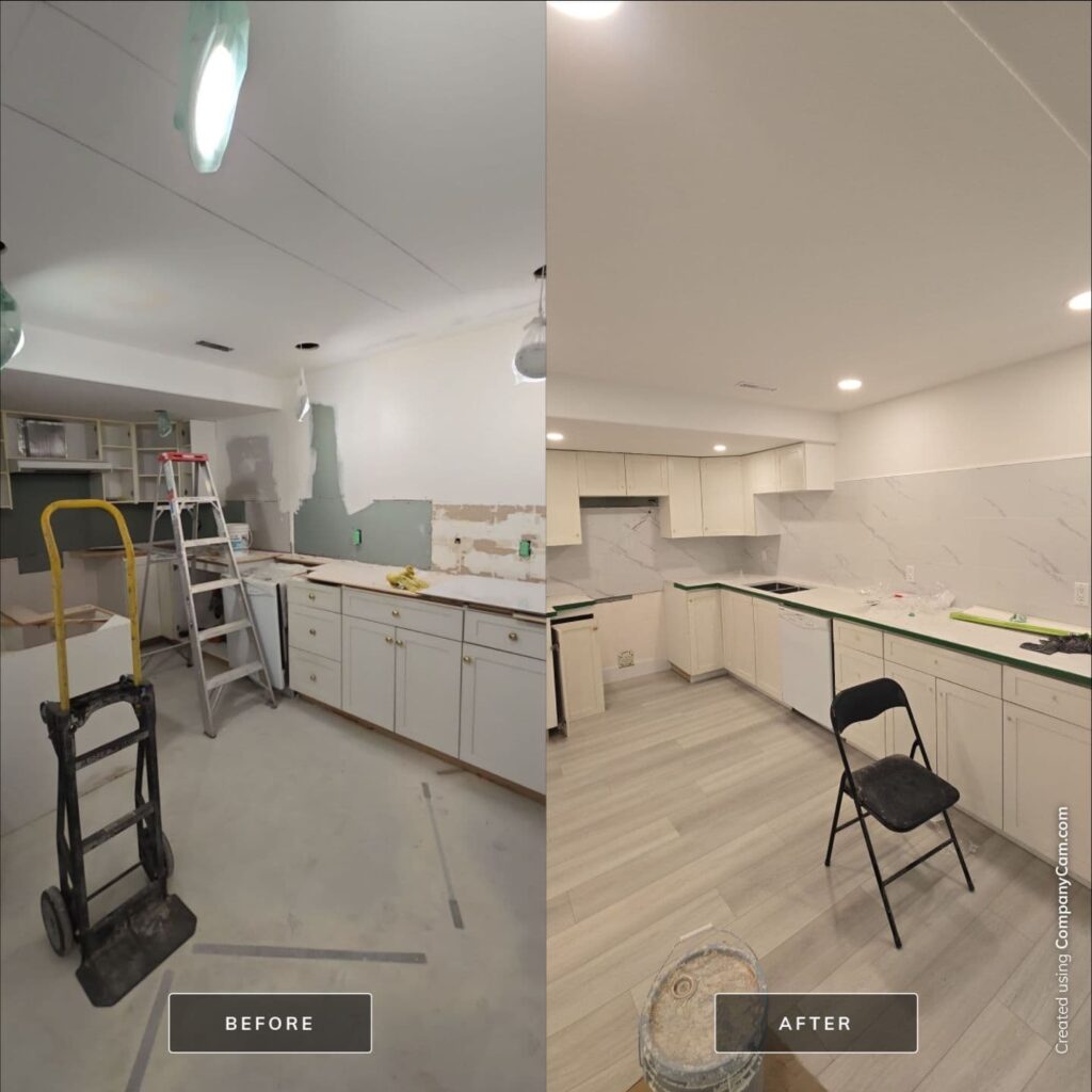 Kitchen renovation before and after