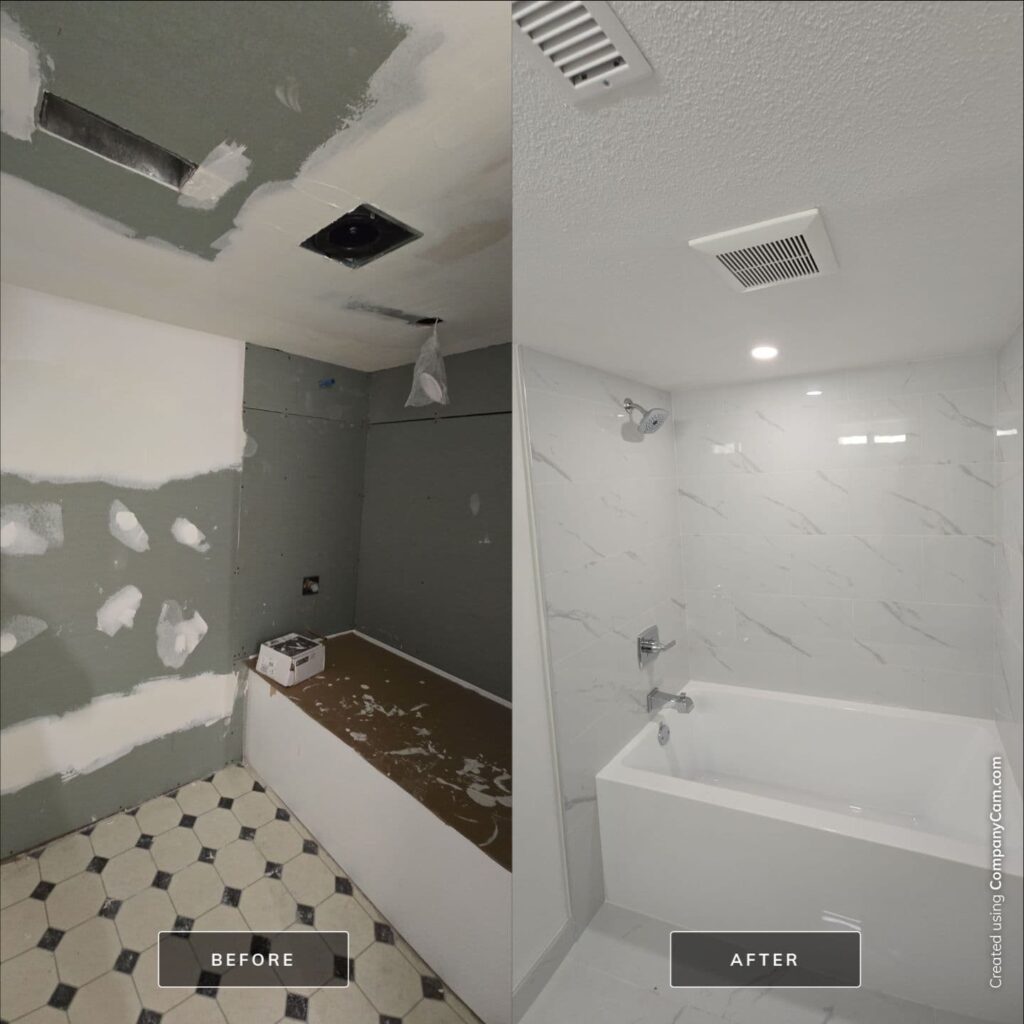 Bathroom remodel before and after